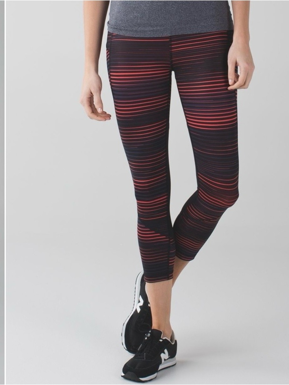 Lululemon Pace Rival Crop *Full-On Luxtreme Twisted Dune Alarming Black / Black